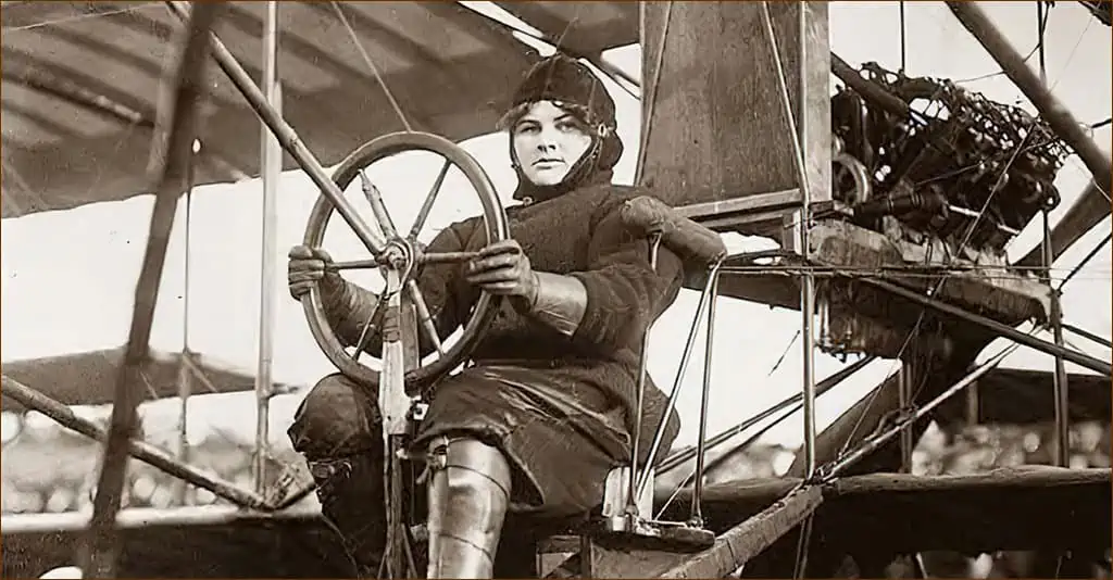 Blanche Stuart Scott in biplane