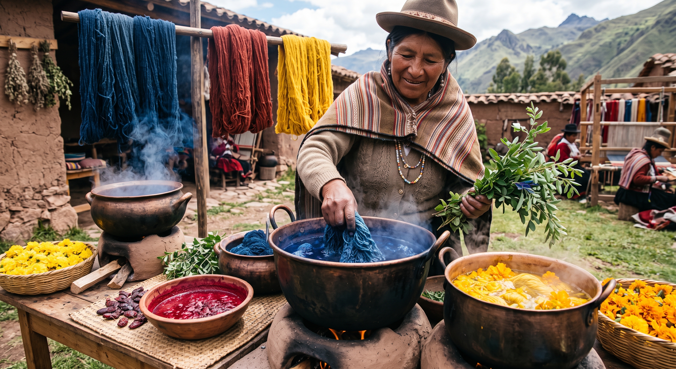 Botanical Dyeing and Alpaca Wool Preparation